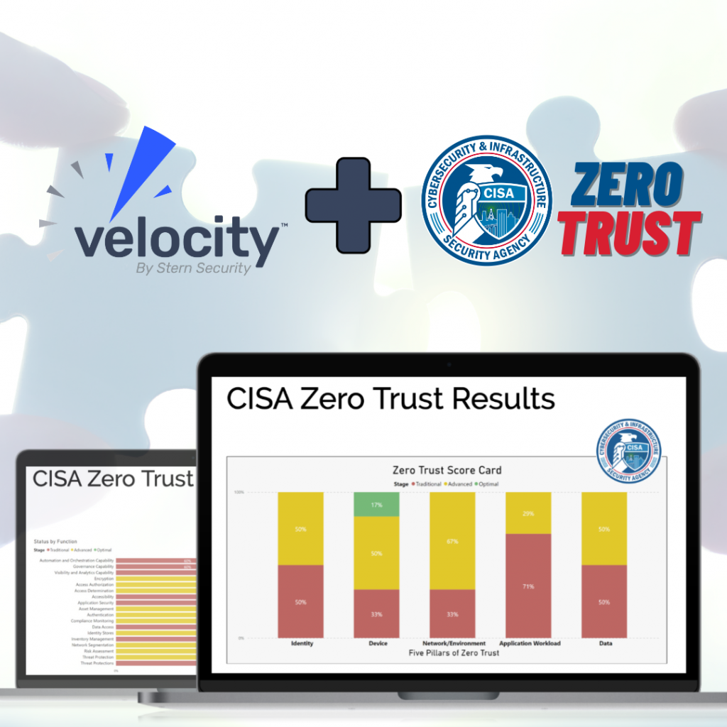 Velocity, Stern Security's SaaS platform has added CISA's Zero Trust Maturity Model.