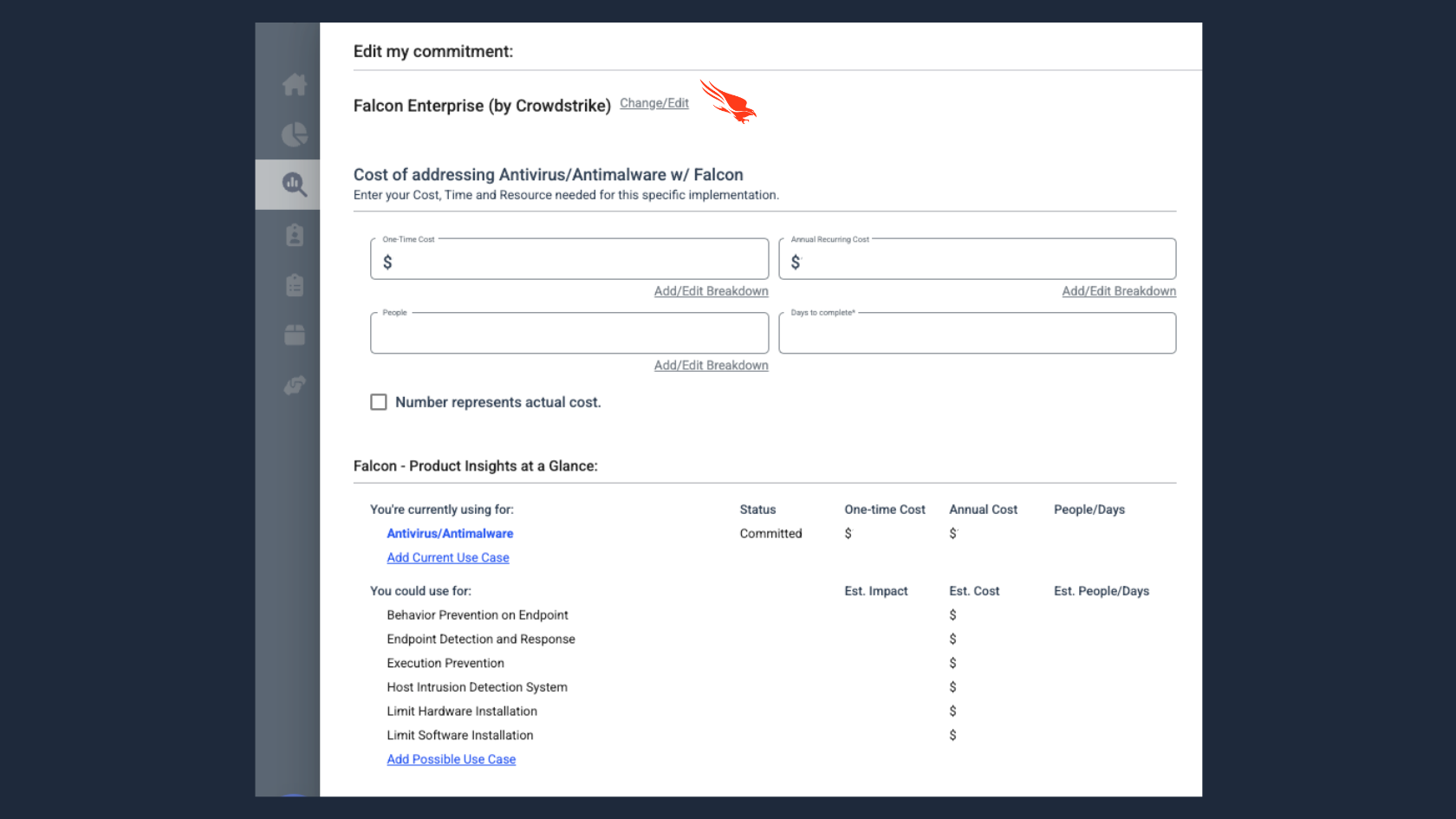 Calculating cybersecurity cost of an endpoint protection project